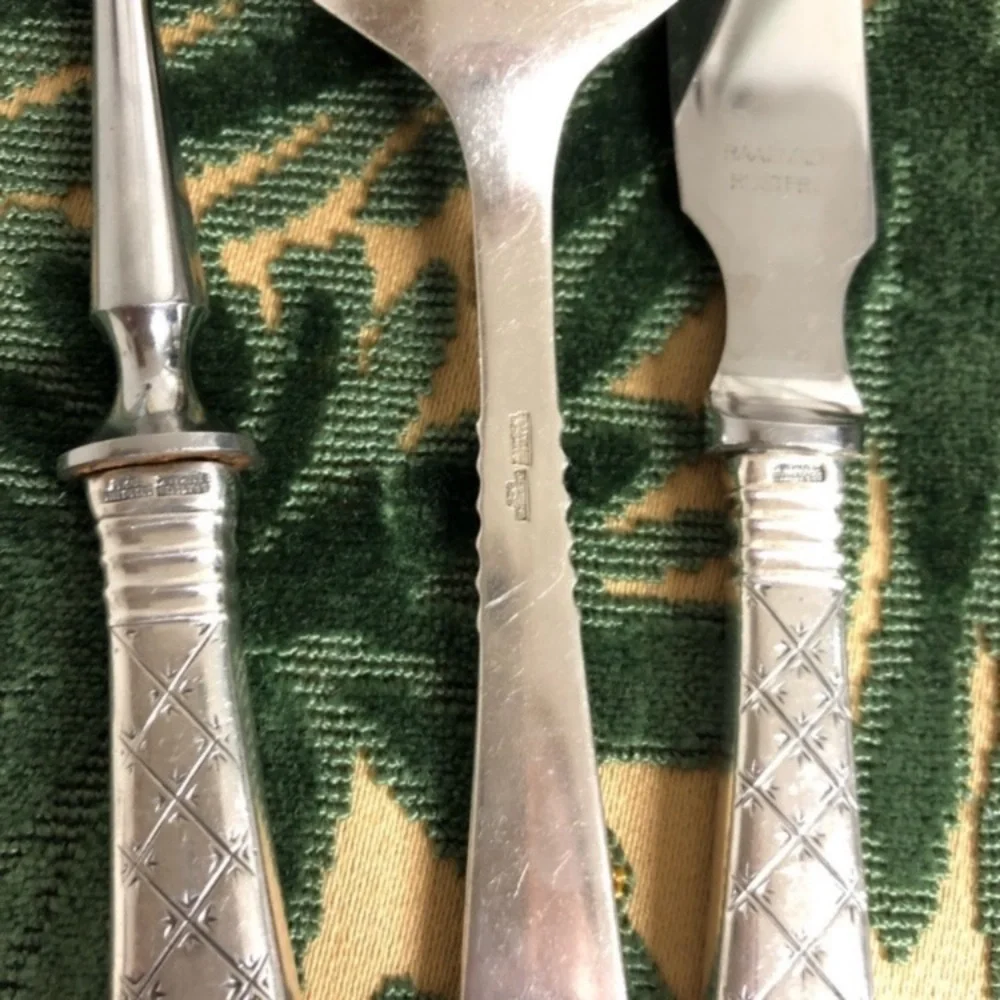 101+g Sterling Silver “Saint Jerne” aka Stars Serving Utensils Set E Dragsted